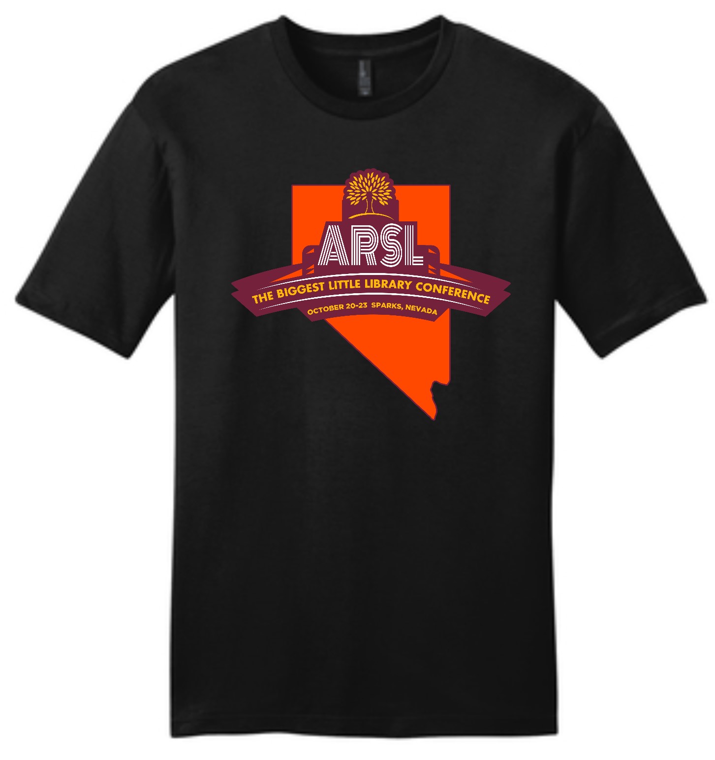 Black t-shirt with ARSL logo.
