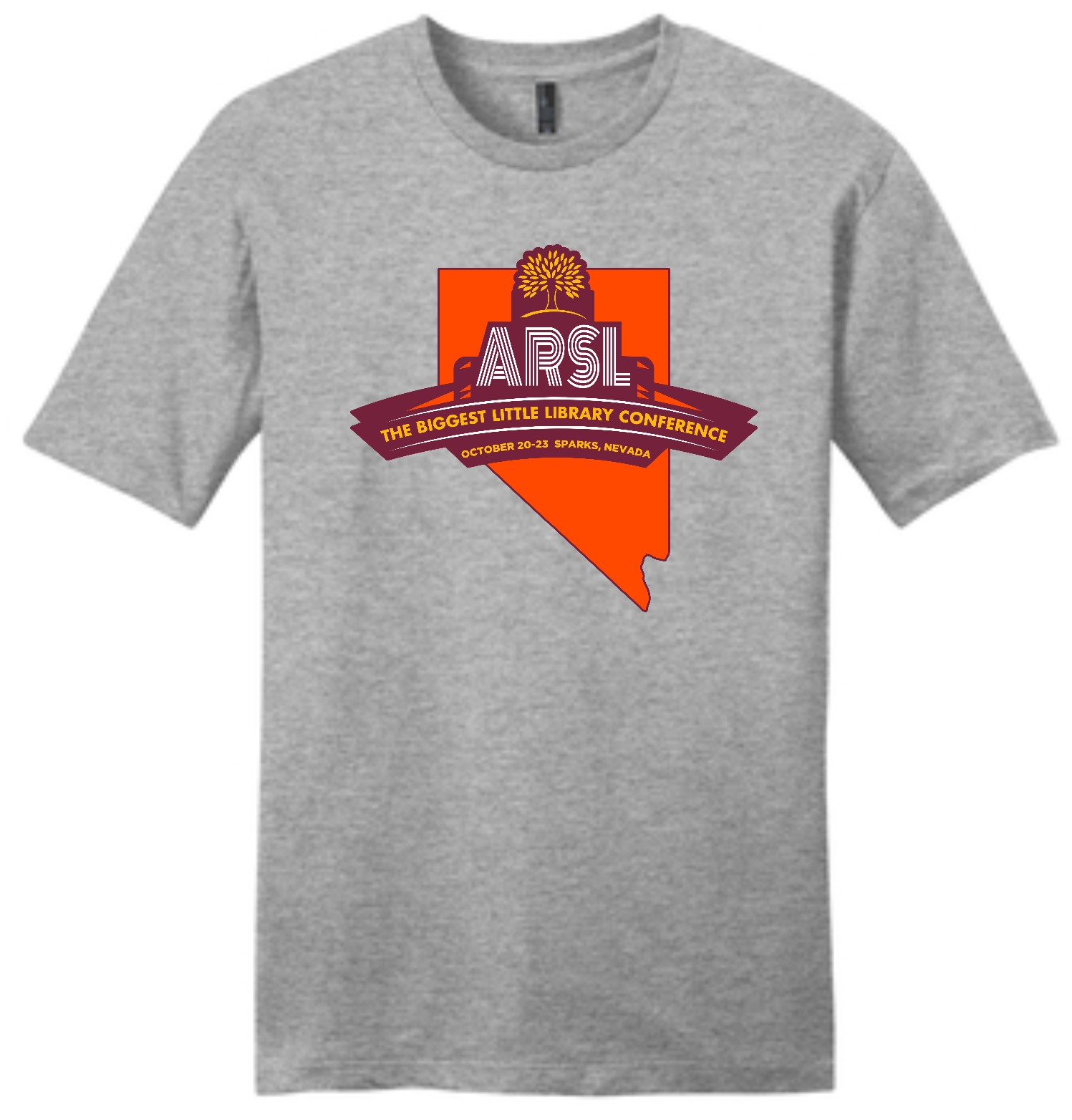 Light grey t-shirt with ARSL logo.
