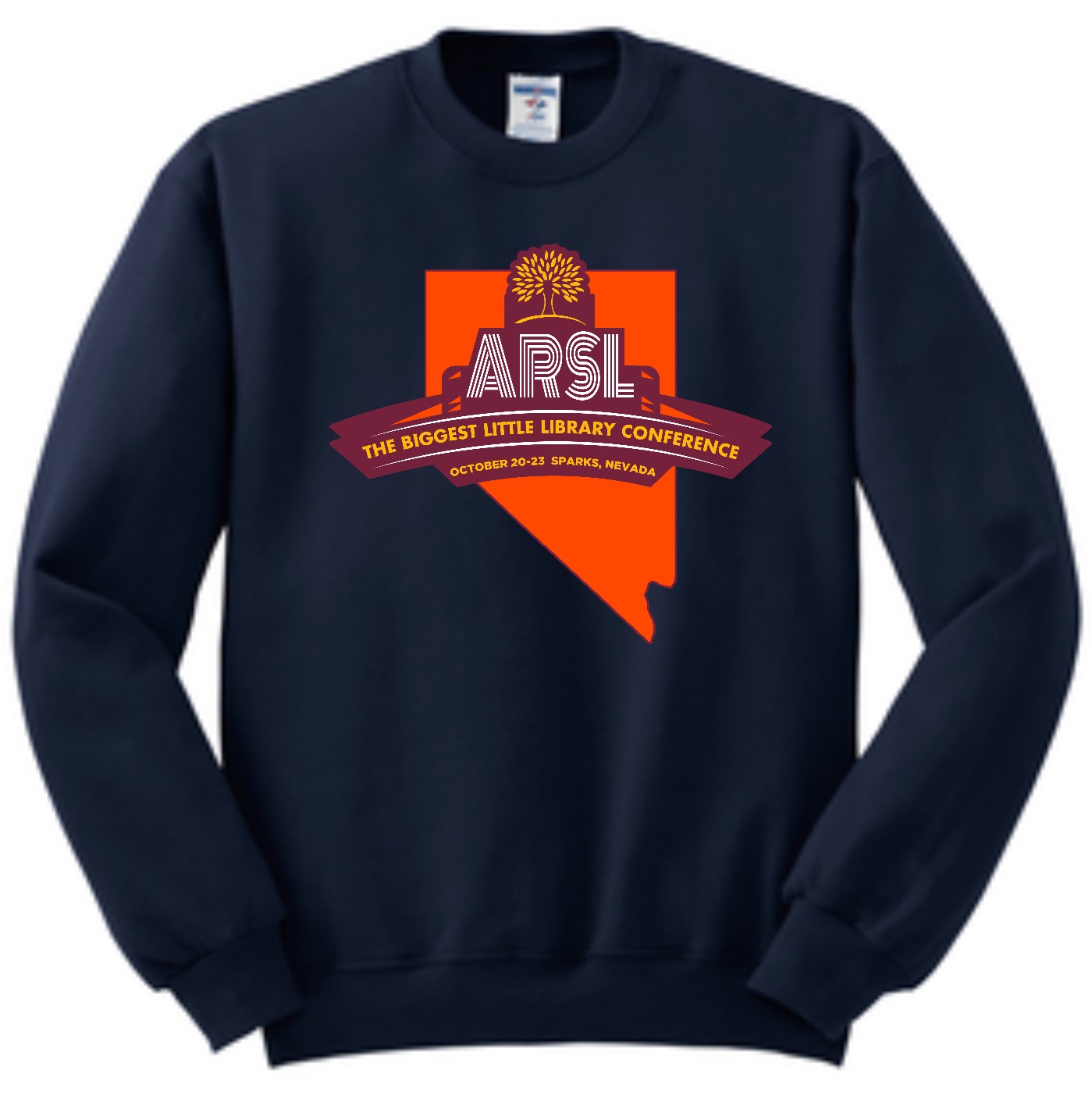 Black crew neck with ARSL logo.