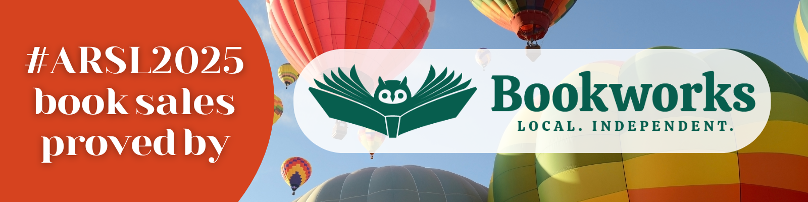 #ARSL2025 book sales provided by logo: Bookworks.