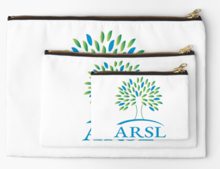 Three sizes of ARSL logo zippered pouch.