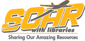 "SOAR (Sharing Our Amazing Resources) with libraries" logo with plane flying.