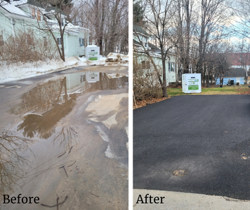 Before and after pictures of a parking lot