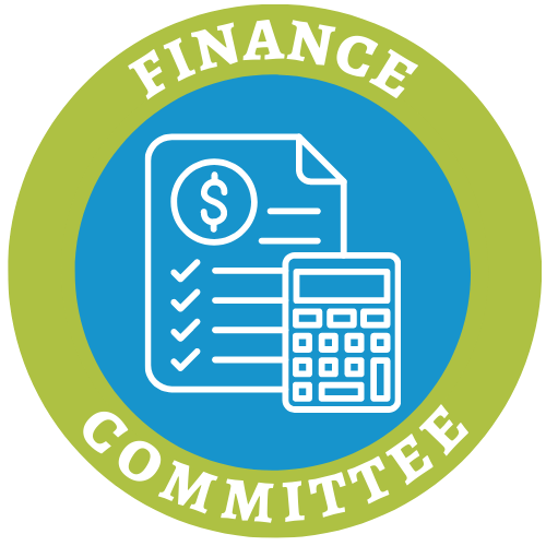 Finance Committee logo, a calculator in front of a checklist.