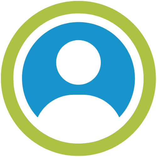 Green and blue generic head logo.