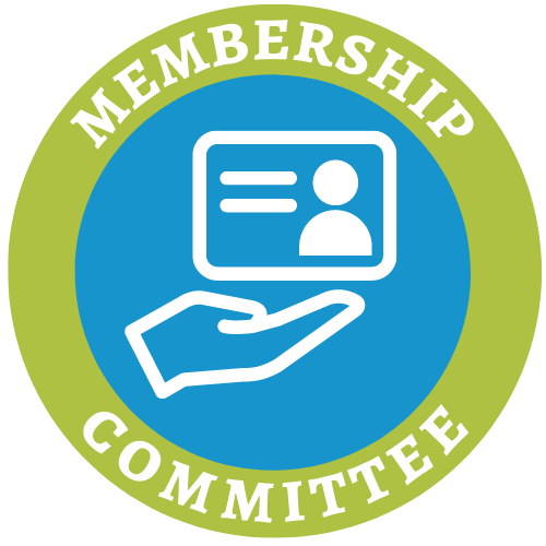 Membership Committee logo, a hand with a membership card above it.