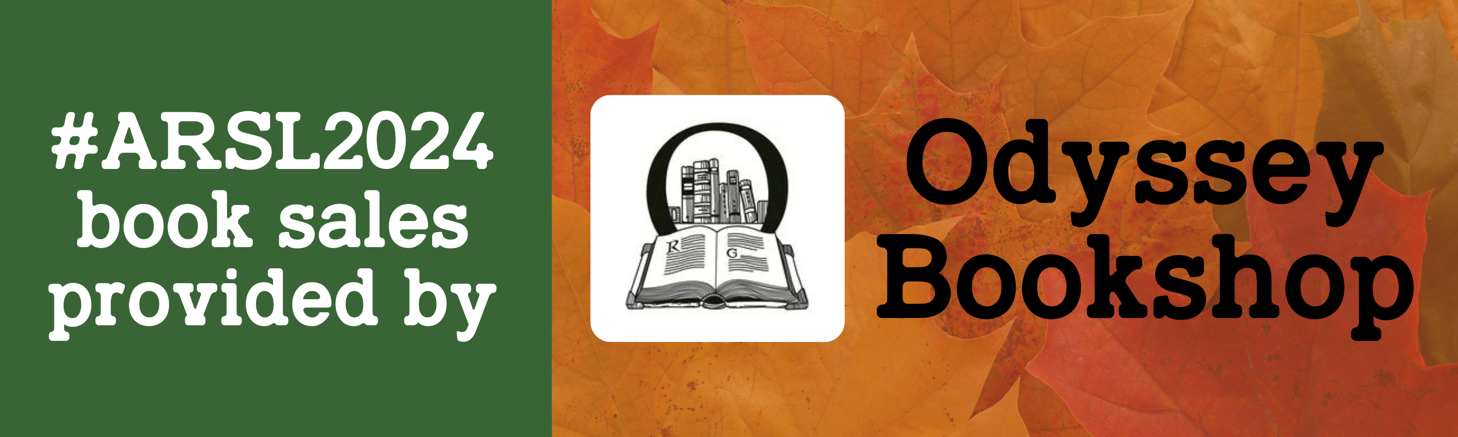 #ARSL2024 book sales provided by logo: Odyssey Bookshop.